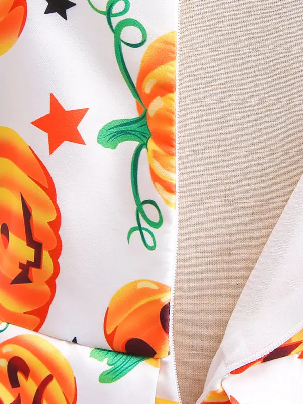 Blue Zone Planet |  Halloween children's clothing, girls cosplay witch pumpkin performance dress princess dress
