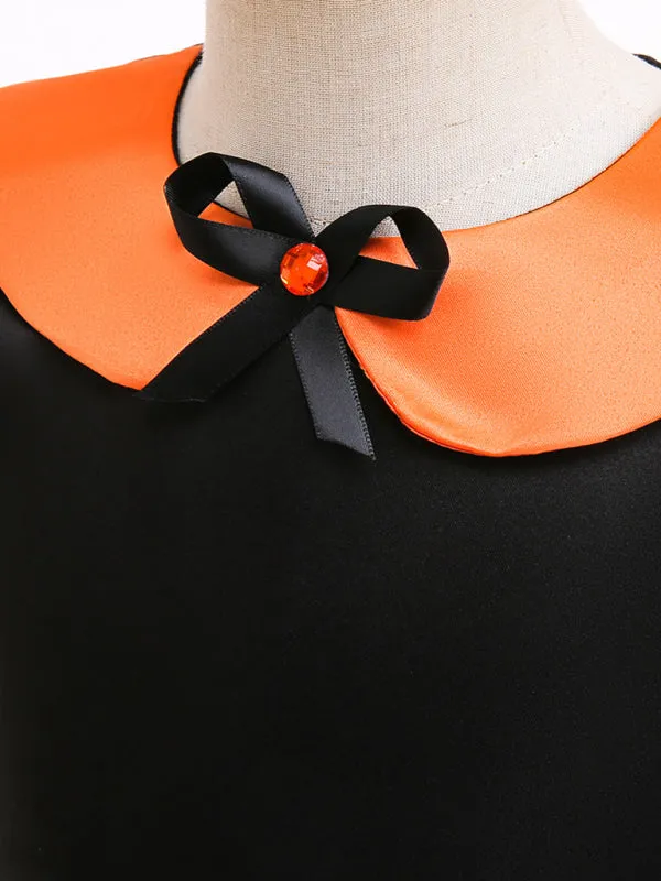 Blue Zone Planet |  Halloween children's clothing, girls cosplay witch pumpkin performance dress princess dress