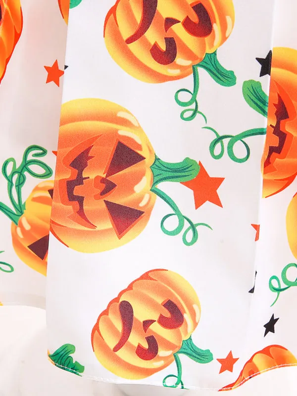 Blue Zone Planet |  Halloween children's clothing, girls cosplay witch pumpkin performance dress princess dress