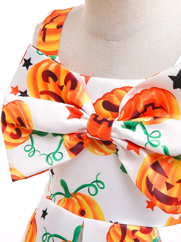 Blue Zone Planet |  Halloween children's clothing, girls cosplay witch pumpkin performance dress princess dress