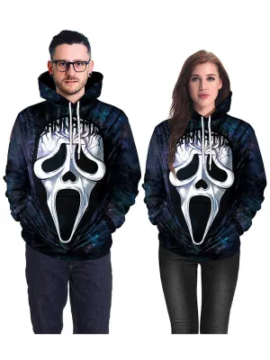 Blue Zone Planet |  halloween street hoodie 3d horror mask avatar print