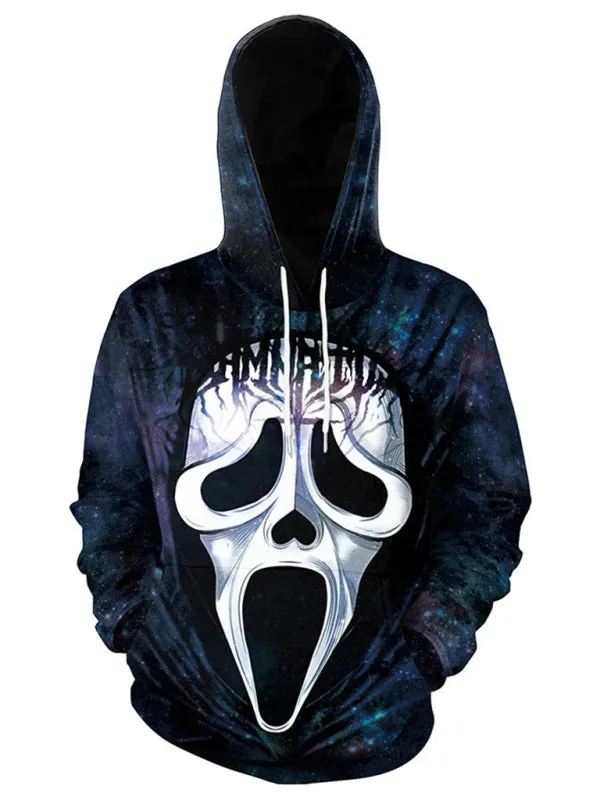 Blue Zone Planet |  halloween street hoodie 3d horror mask avatar print