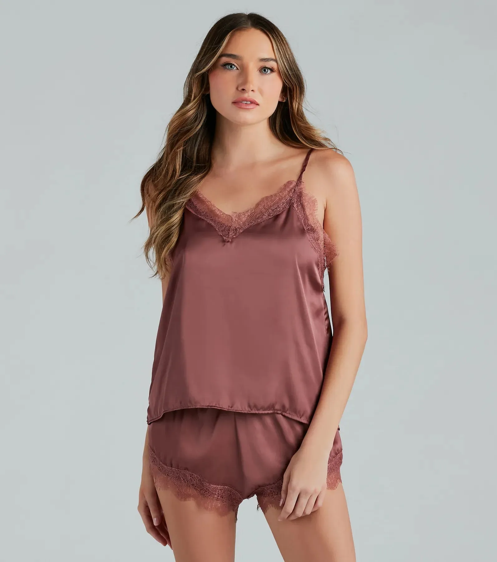 Bold Desires Satin Tank And Shorts Pajama Set