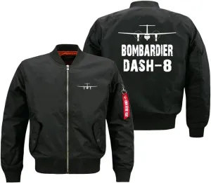 Bombardier Dash 8 Men's Pilots Aircraft Aviator Ma1 Bomber Jackets Windbreaker Lightweight Coat