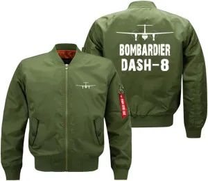 Bombardier Dash 8 Men's Pilots Aircraft Aviator Ma1 Bomber Jackets Windbreaker Lightweight Coat