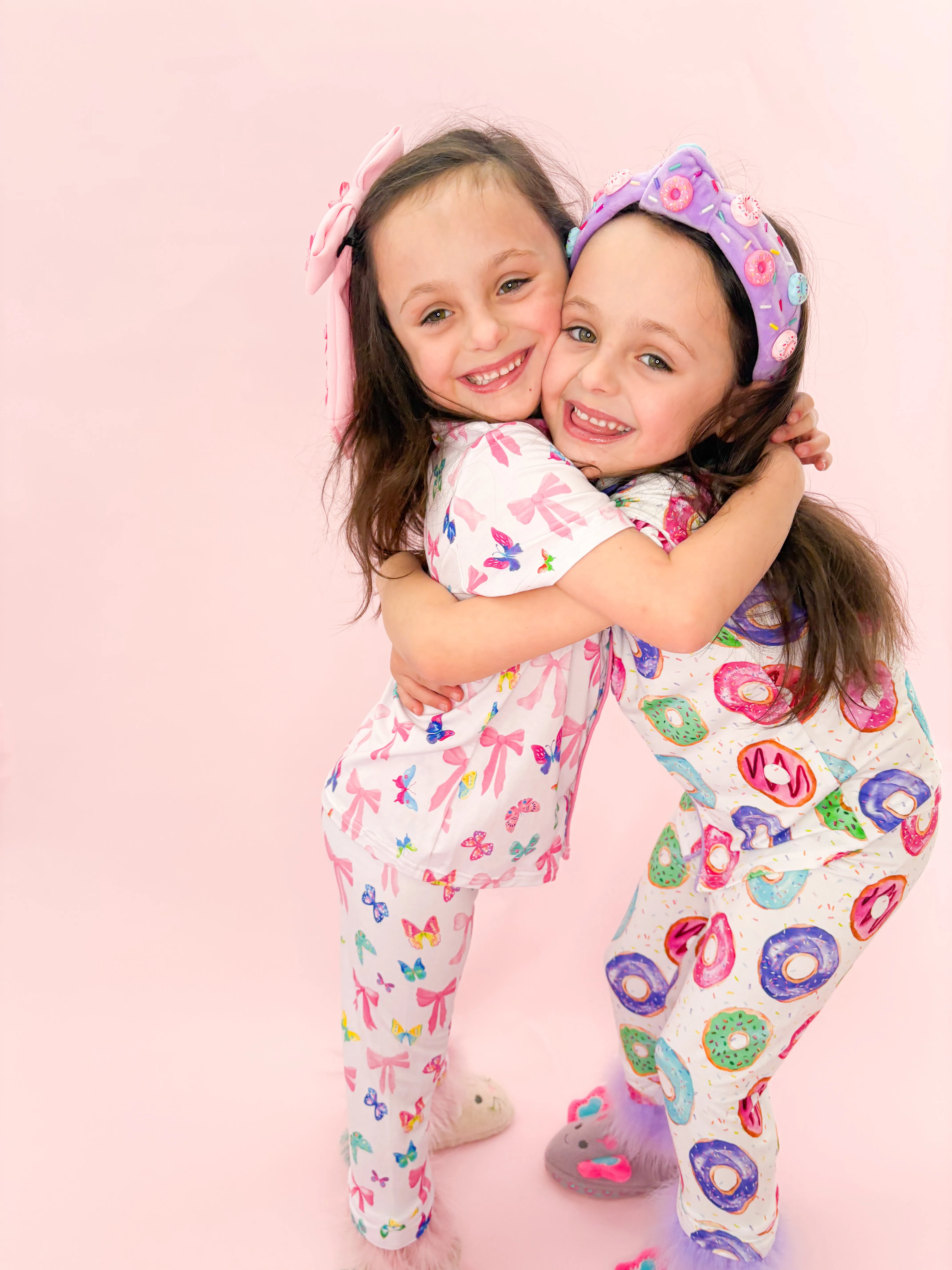 Bow and Butterfly Print Bamboo Feather PJs