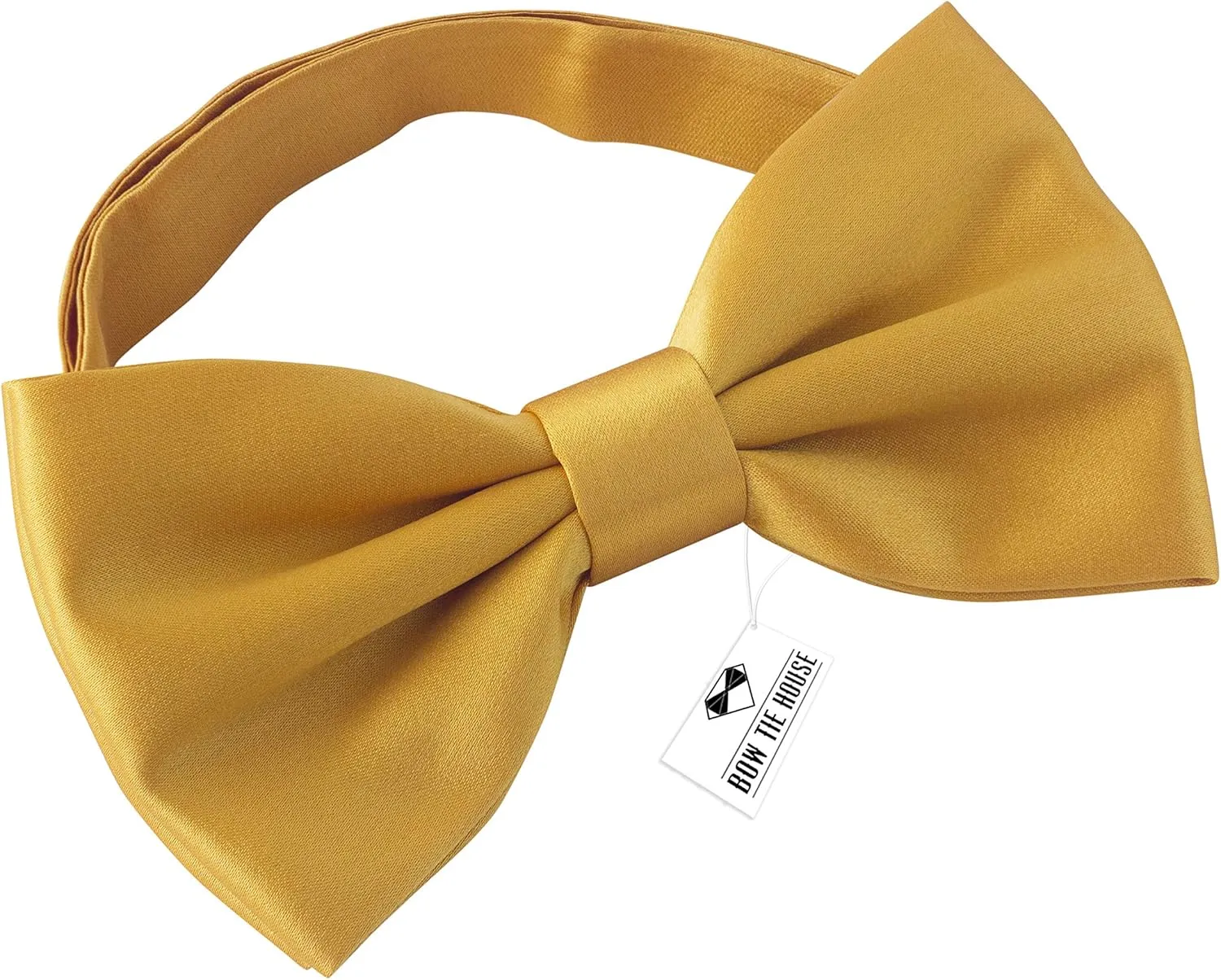 Bow Tie House Real Silk Classic Pre-Tied Bow Tie Formal Solid Tuxedo with Gift Box