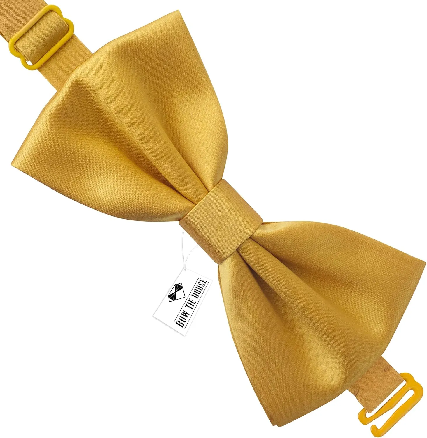 Bow Tie House Real Silk Classic Pre-Tied Bow Tie Formal Solid Tuxedo with Gift Box
