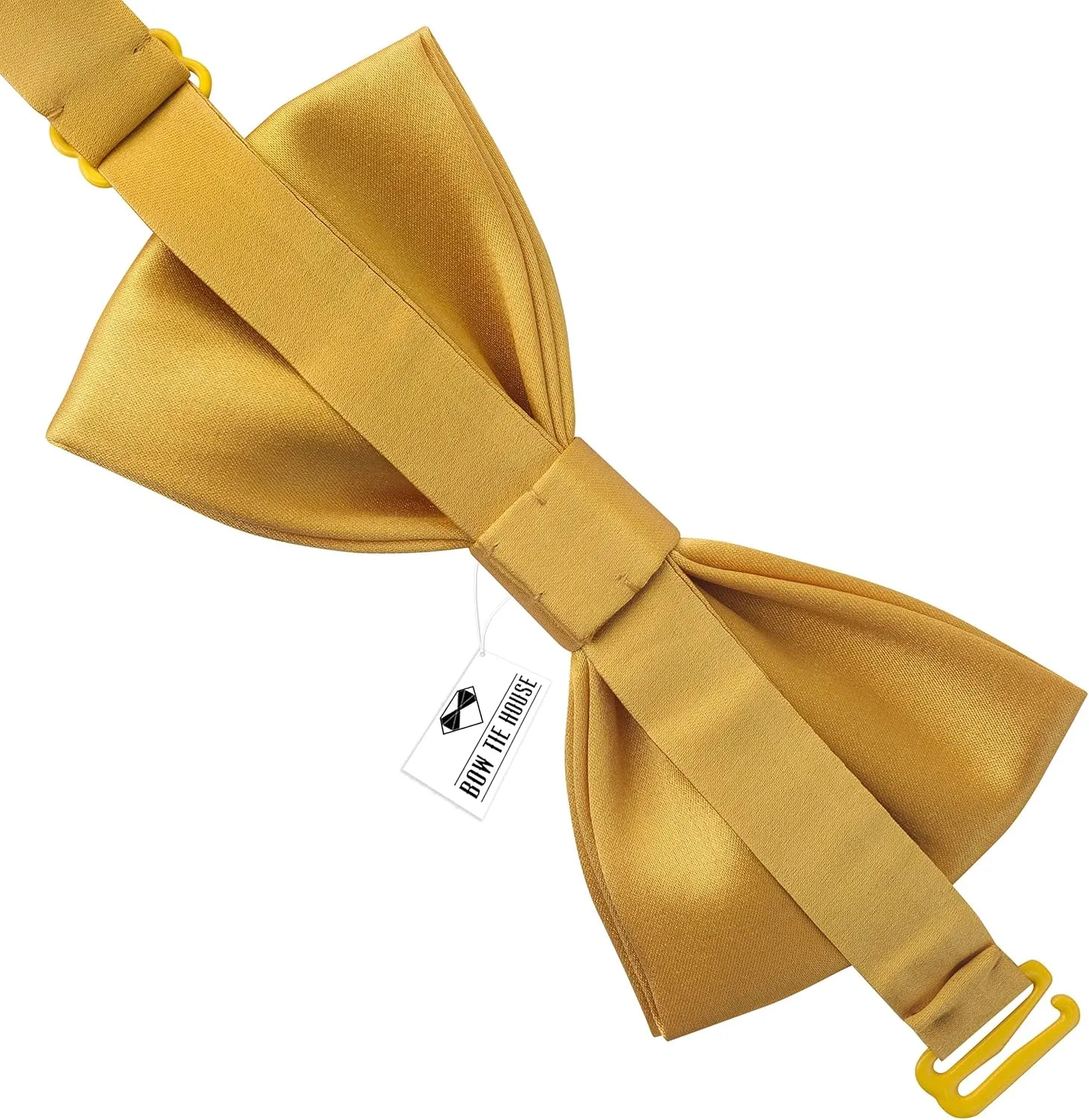 Bow Tie House Real Silk Classic Pre-Tied Bow Tie Formal Solid Tuxedo with Gift Box