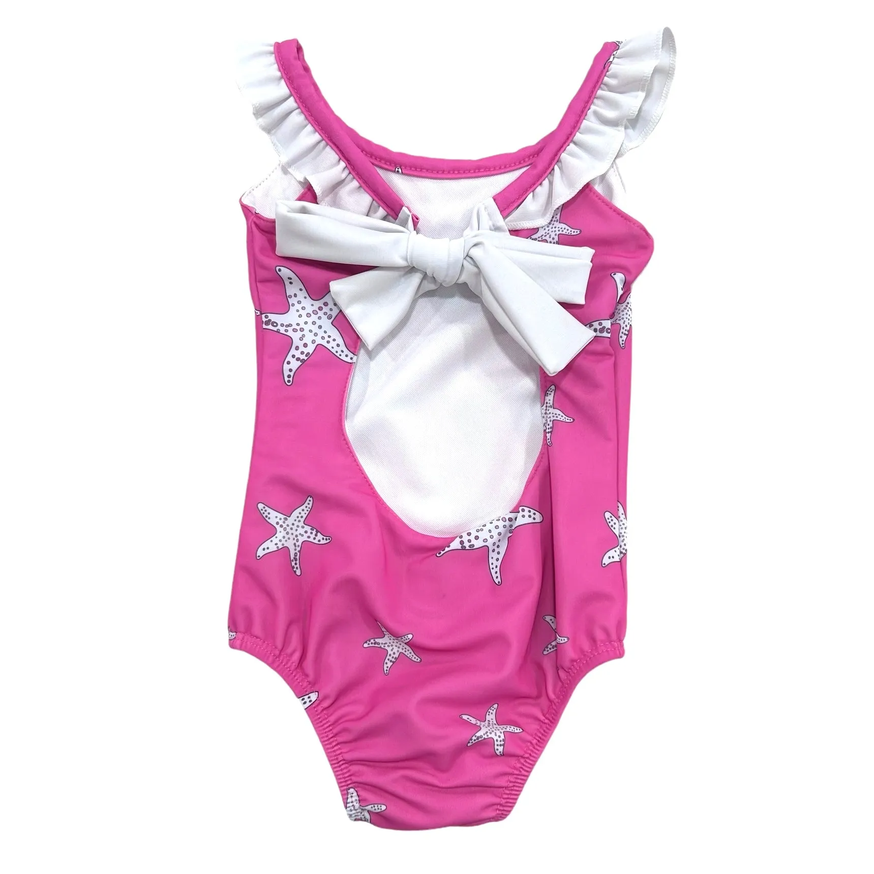 Bowback Swimsuit - Pink Starfish