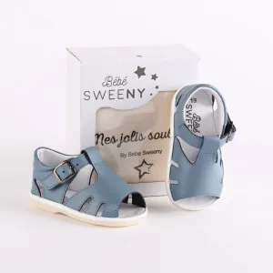 Boys Blue Leather Pre-Walker Sandals