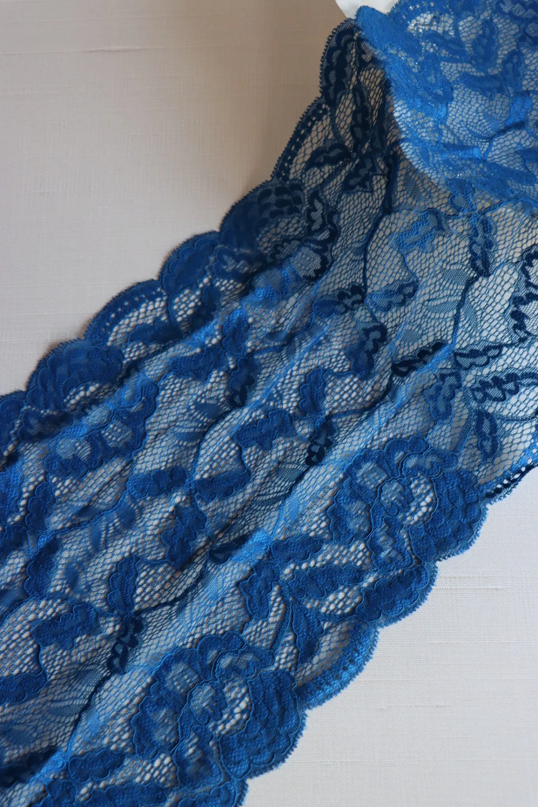 Bright Cobalt 9" Wide Stretch Lace