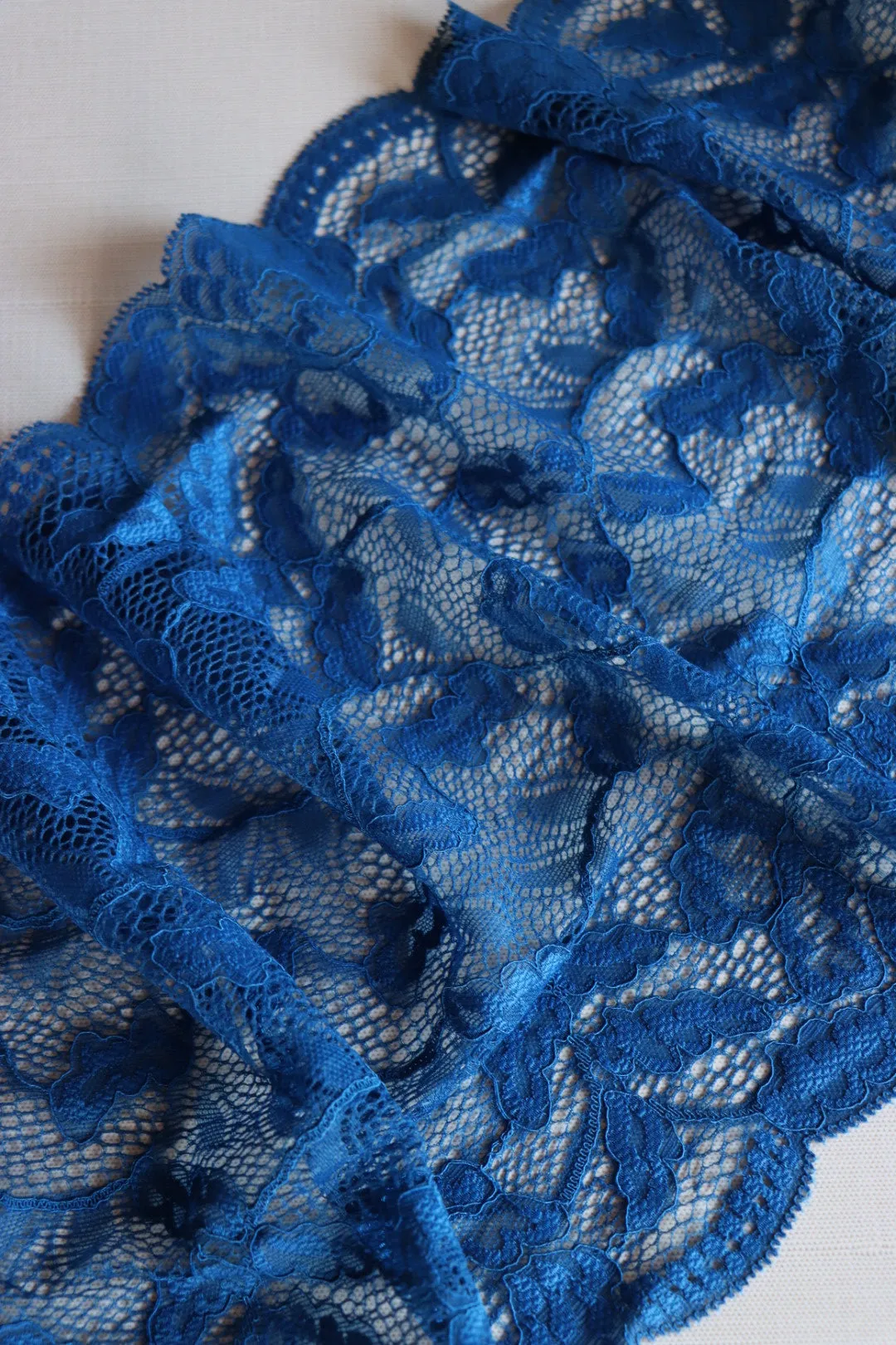 Bright Cobalt 9" Wide Stretch Lace