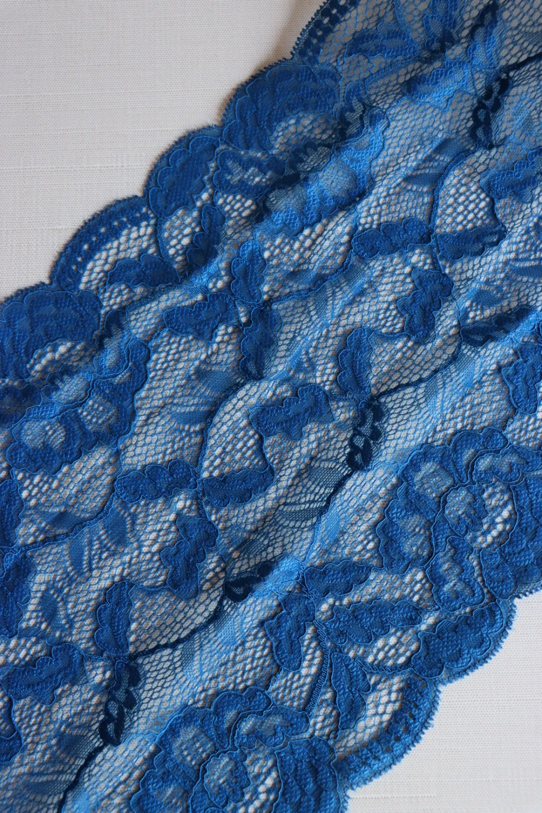 Bright Cobalt 9" Wide Stretch Lace