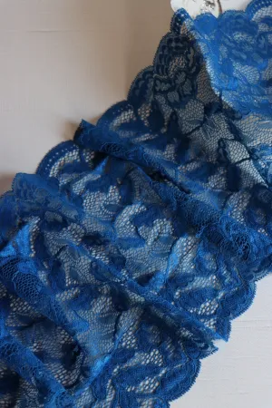 Bright Cobalt 9" Wide Stretch Lace
