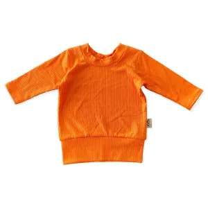 Bright Orange Ribbed Lounge Top