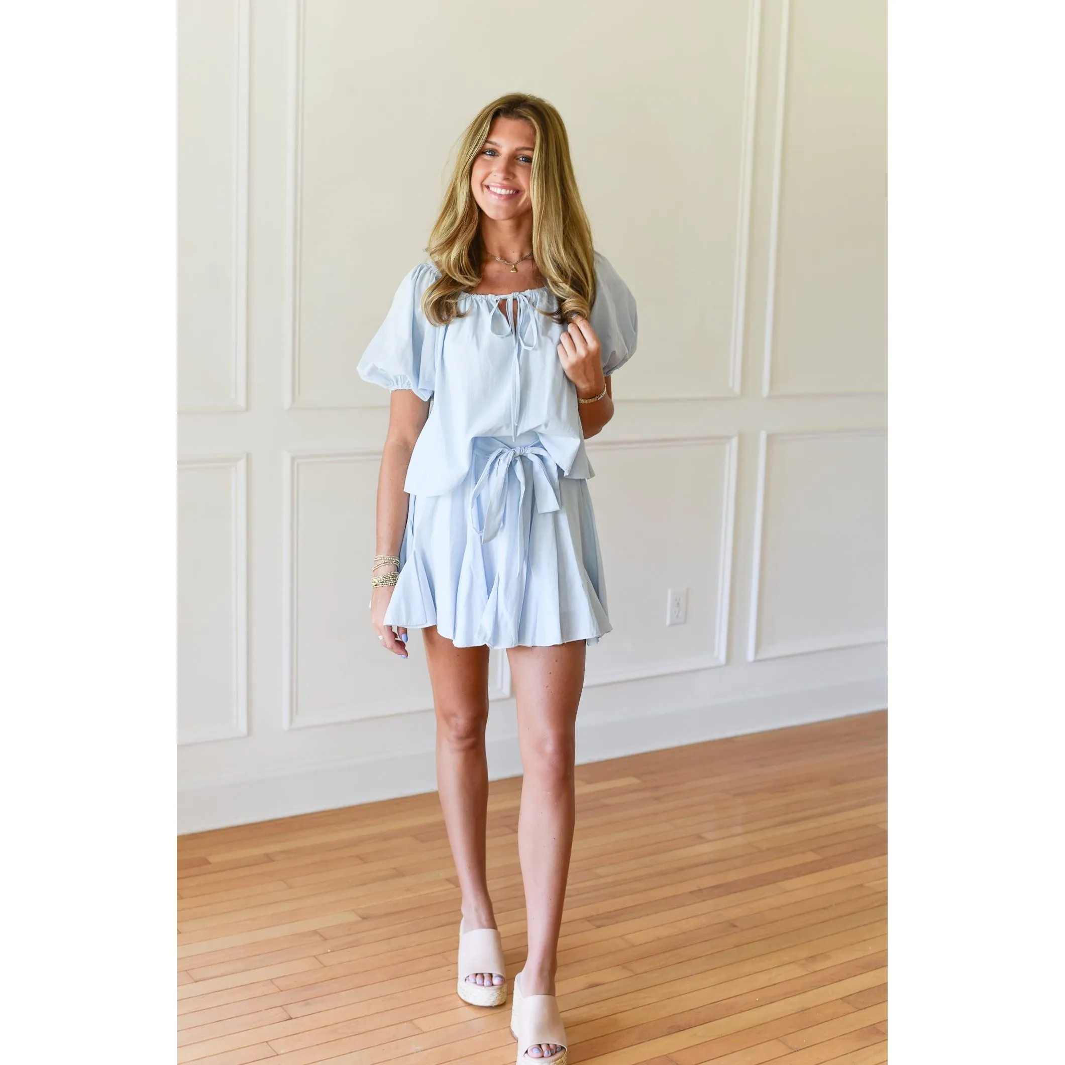 Brooks Baby Blue Mini Skirt Set