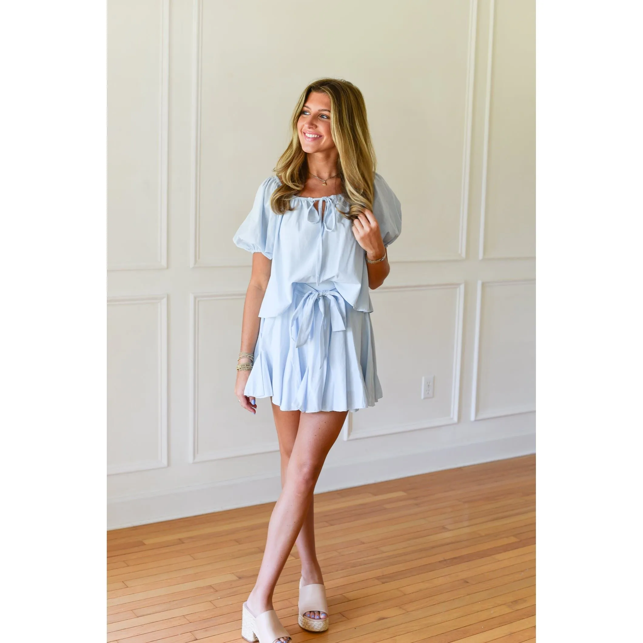 Brooks Baby Blue Mini Skirt Set