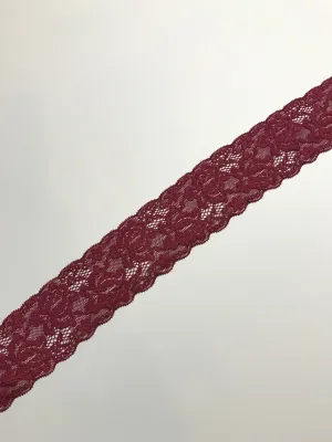 Burgundy 2.25" Wide Stretch Lace