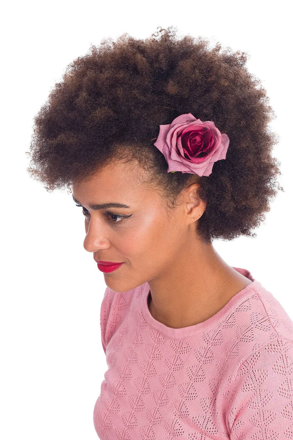 Burgundy Purple Rose Hair Vintage Flower