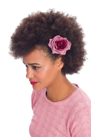 Burgundy Purple Rose Hair Vintage Flower