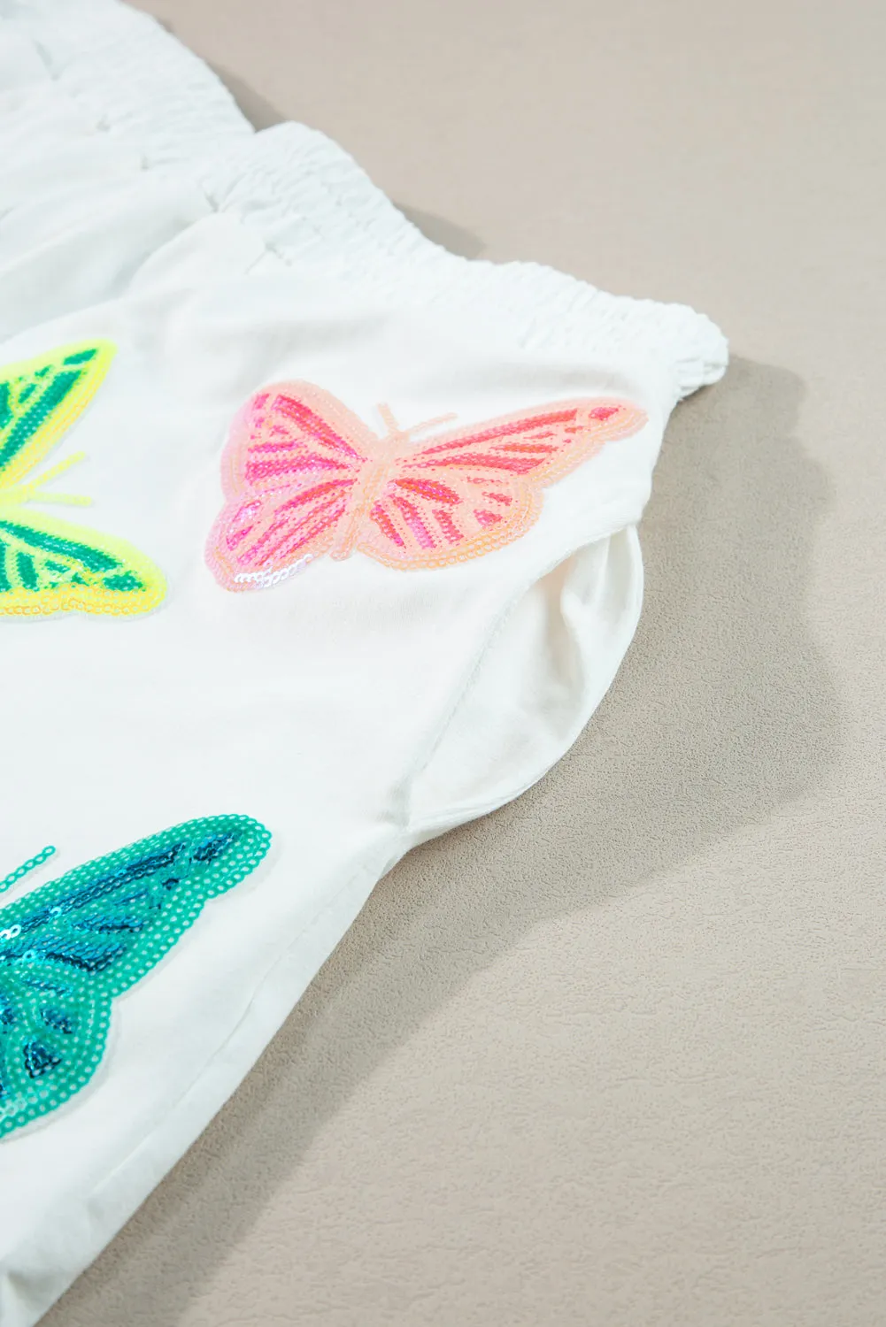 Butterfly Puff Sleeve Top Shorts Set
