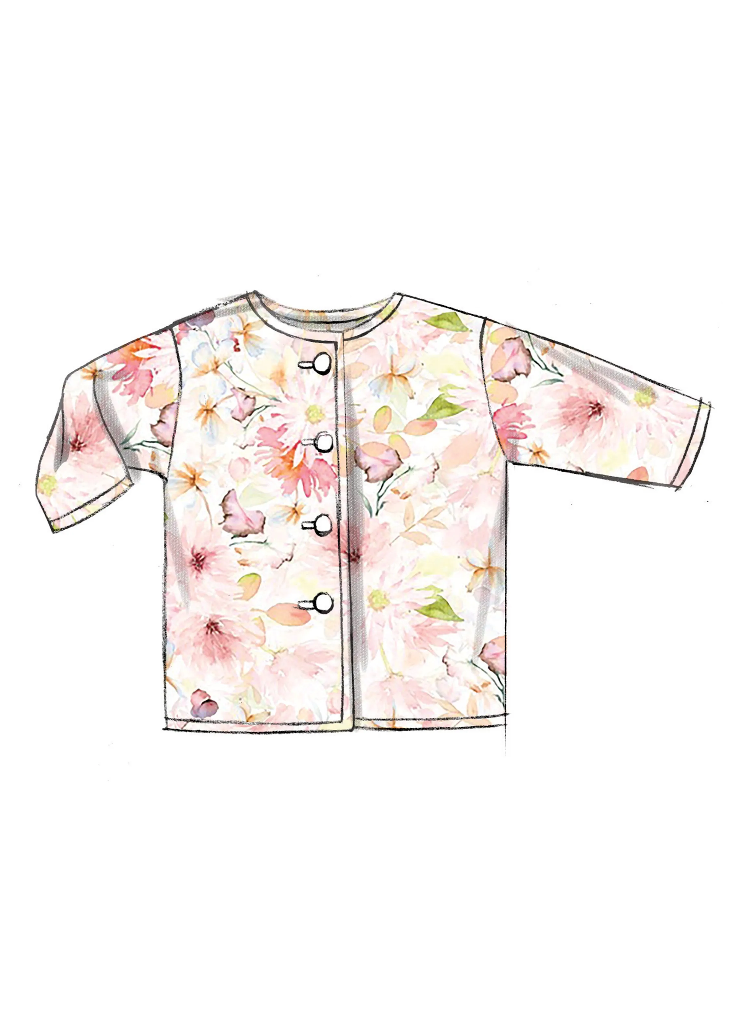 Butterick sewing pattern 6970 Infants' Jacket, Tops, Dress, Rompers