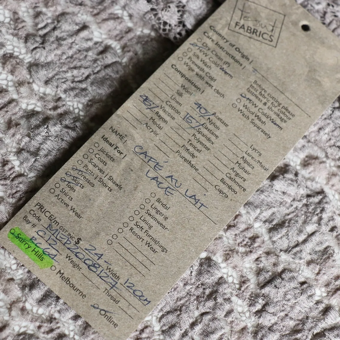 Cafe Au Lait Stretch Lace