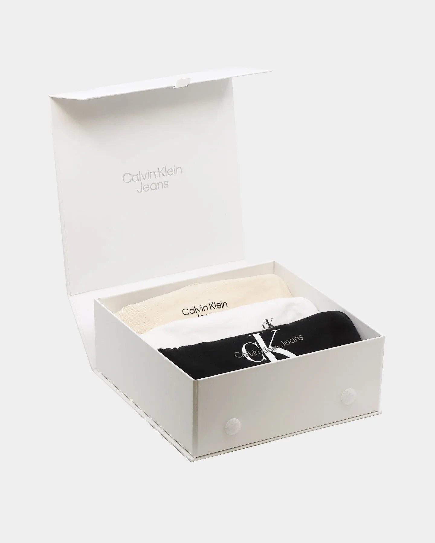 Calvin Klein Infants' Logo Rompers Giftpack 3 Pack Black