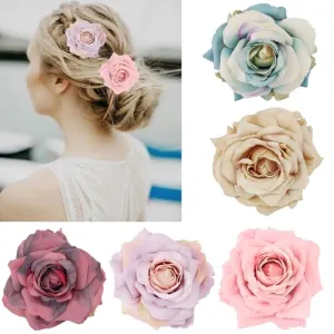 Canitor Flower Hair Clips with Brooch for Women Hawaiian Flower Hair Clips Rose Flower Clips for Hair Flower Pins Floral Hair Accessories Decor for Party Wedding(03)