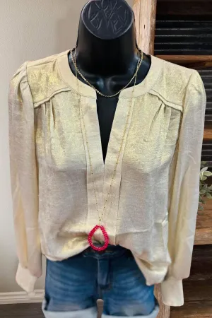 Casual Glam V-Neck Top