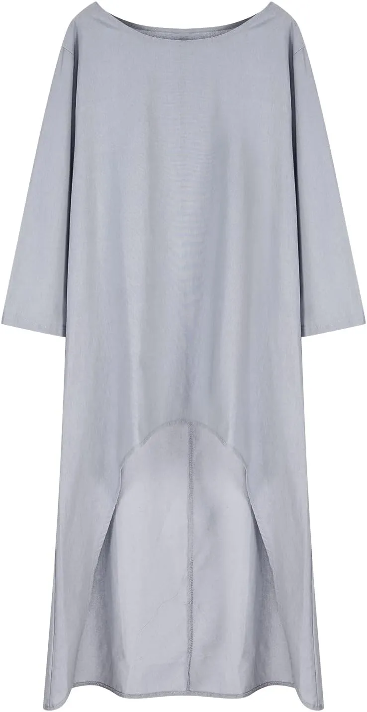 Ceboyel Summer Boho Dresses for Women 2023 Cotton Linen Dress One Shoulder Long Maxi Dresses Casual Beach Ladies Outfits
