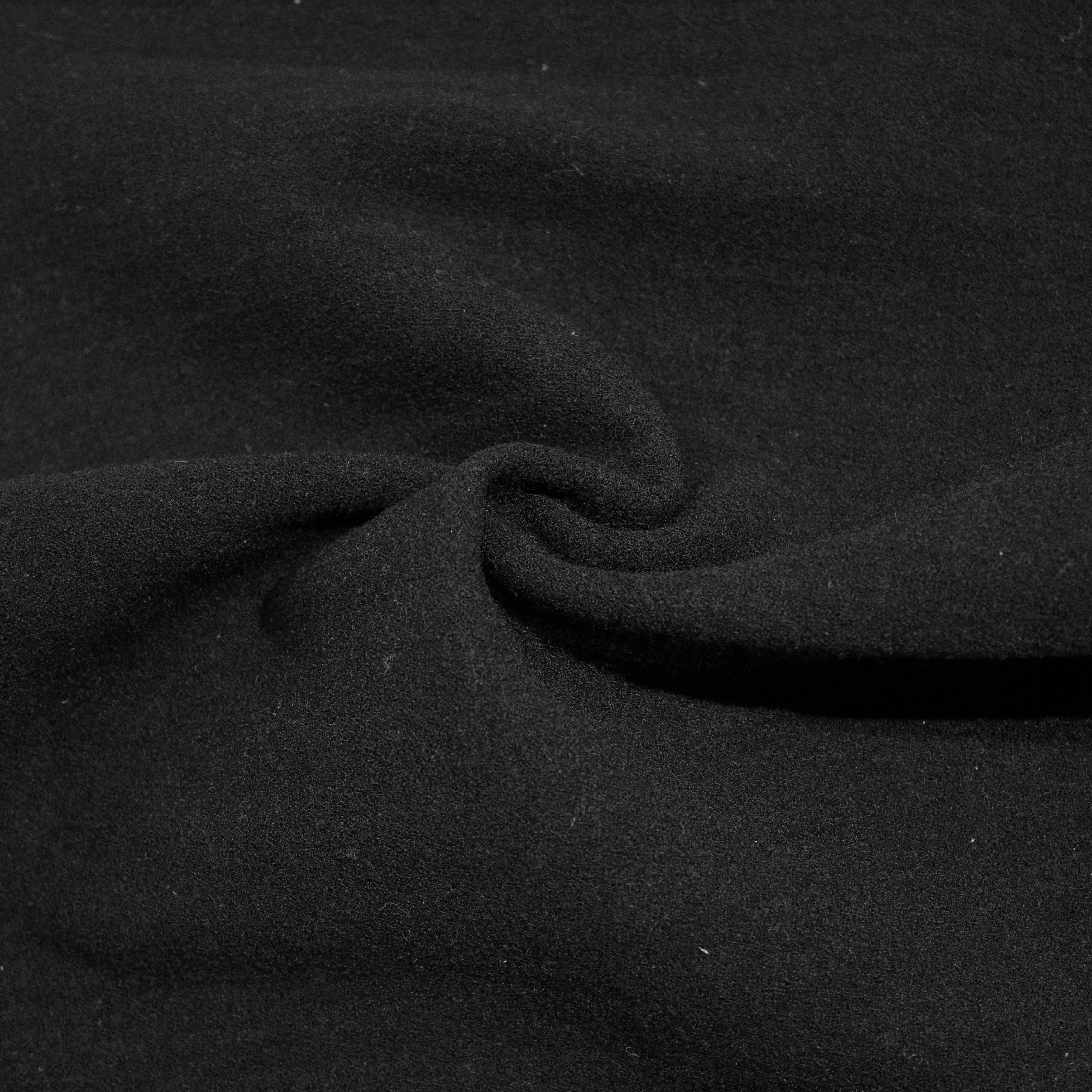 Charlie Black Wool Double Face SHOWROOM SAMPLE 34CM X 60CM
