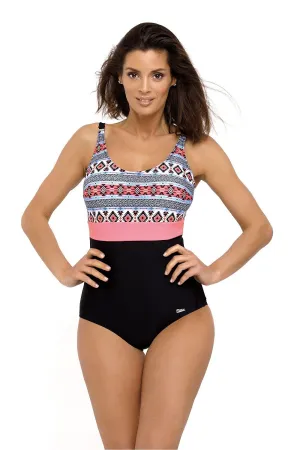 Chic Multi-Colored Print One-Piece Swimsuit with Adjustable Straps