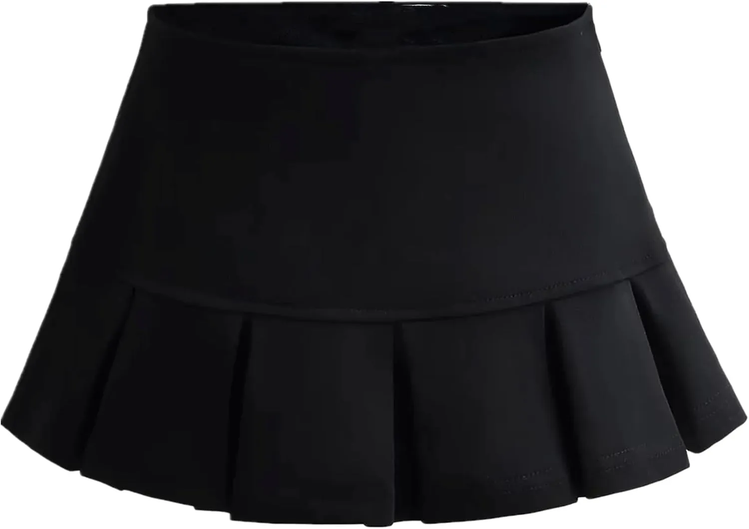 Chic Women's Mini Skirts -Women's Pleated Mini Skirts with Shorts Underneath More for Every Occasion Black