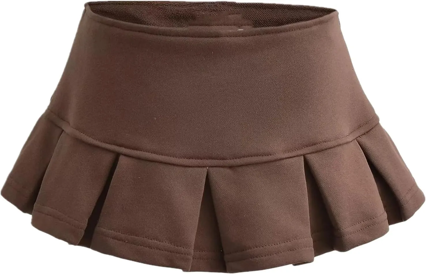 Chic Women's Mini Skirts -Women's Pleated Mini Skirts with Shorts Underneath More for Every Occasion Brown