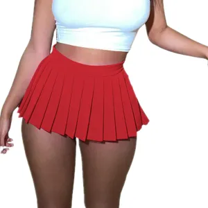 Chic Women's Mini Skirts -Women's Pleated Mini Skirts with Shorts Underneath More for Every Occasion
