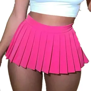 Chic Women's Mini Skirts -Women's Pleated Mini Skirts with Shorts Underneath More for Every Occasion