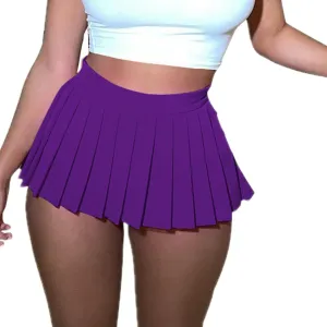 Chic Women's Mini Skirts -Women's Pleated Mini Skirts with Shorts Underneath More for Every Occasion