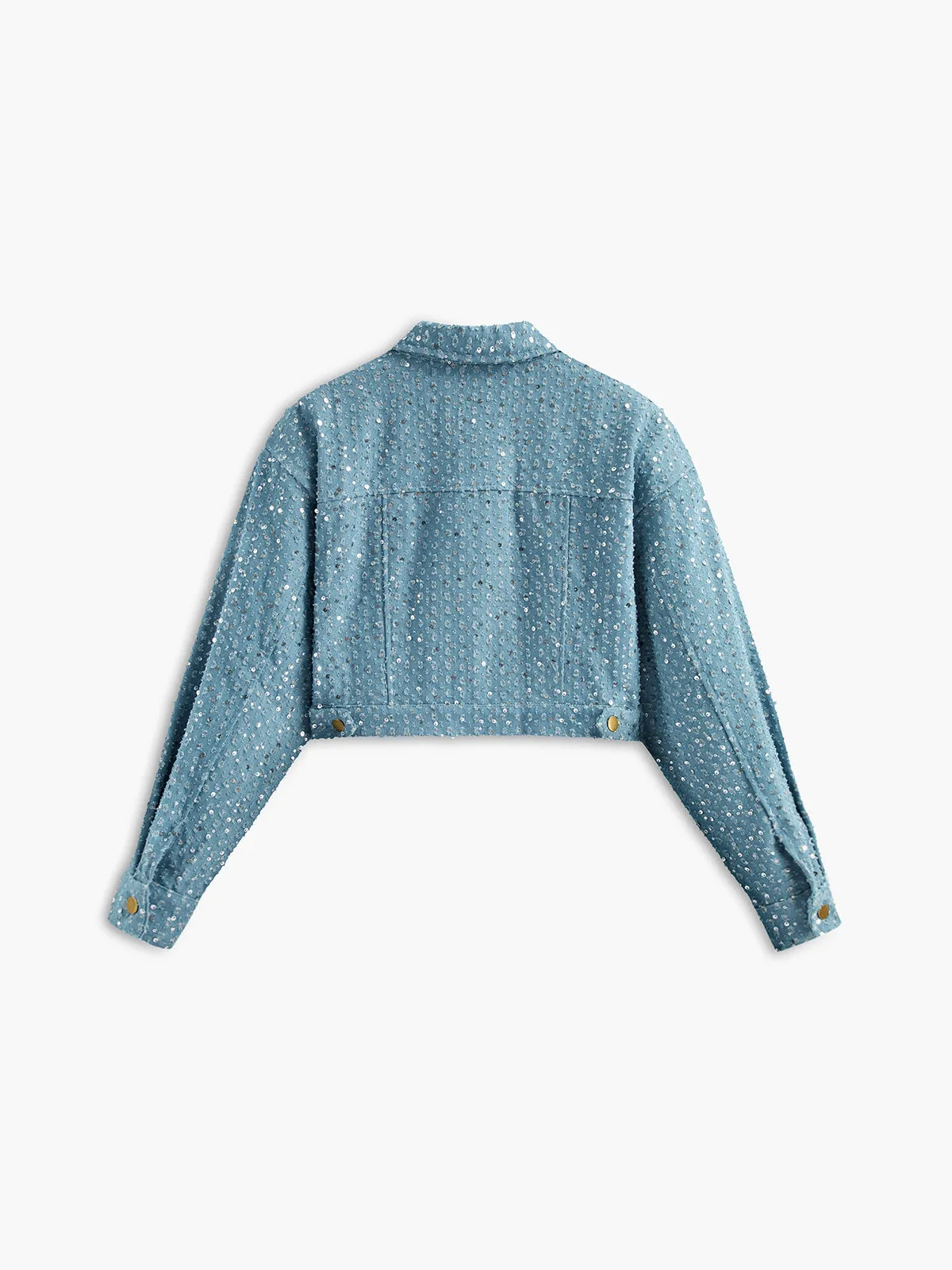 Chicmy-Autumn Jackets Outwear Sequins Decor Crop Jacket