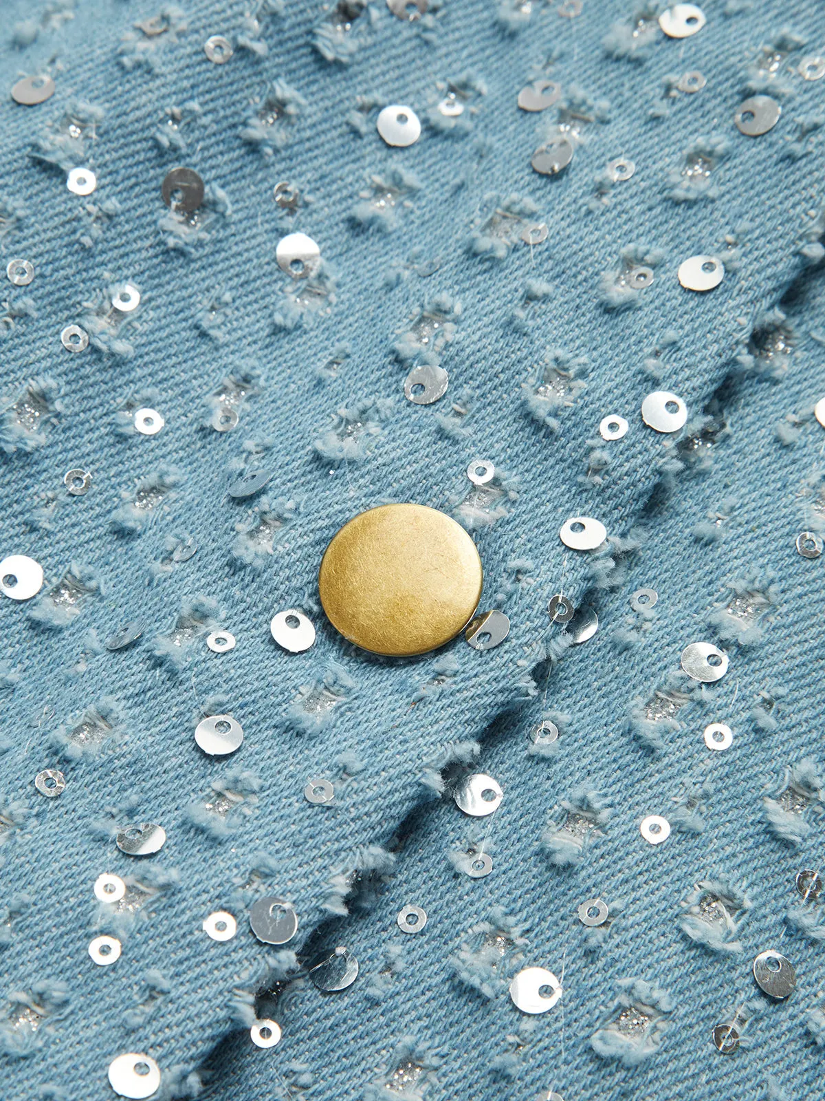 Chicmy-Autumn Jackets Outwear Sequins Decor Crop Jacket
