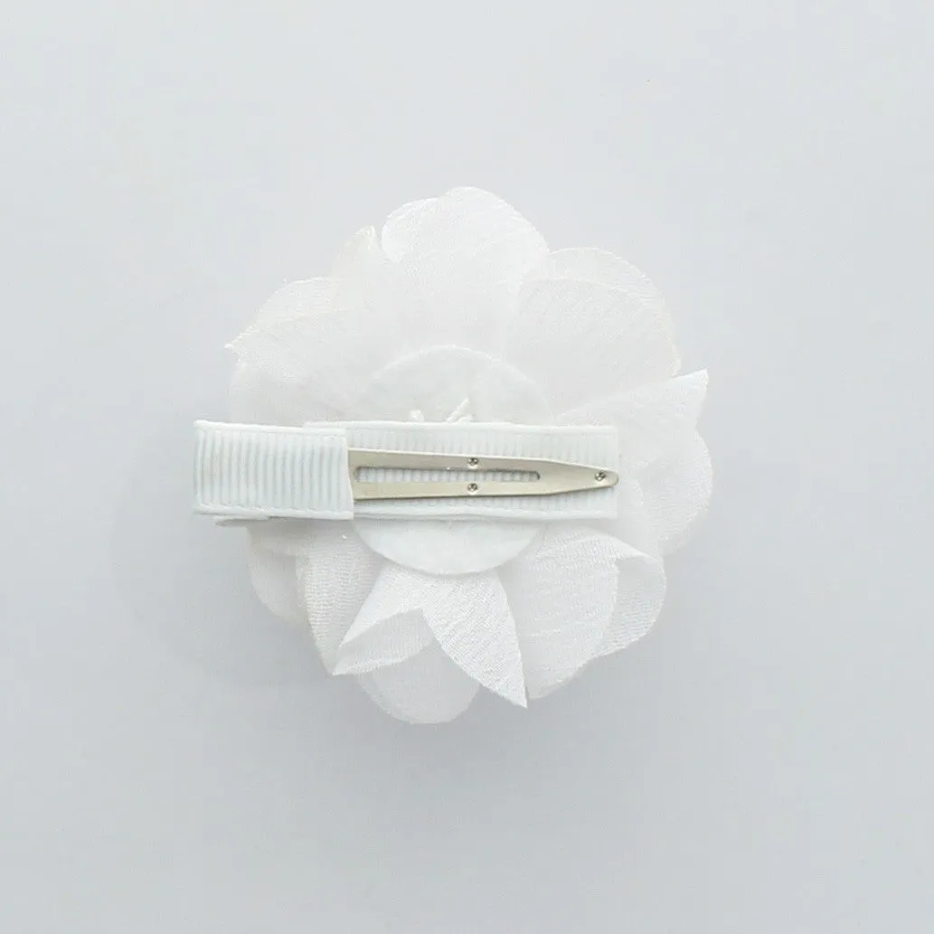 Chiffon Beaded Hair Flower Clip Pair