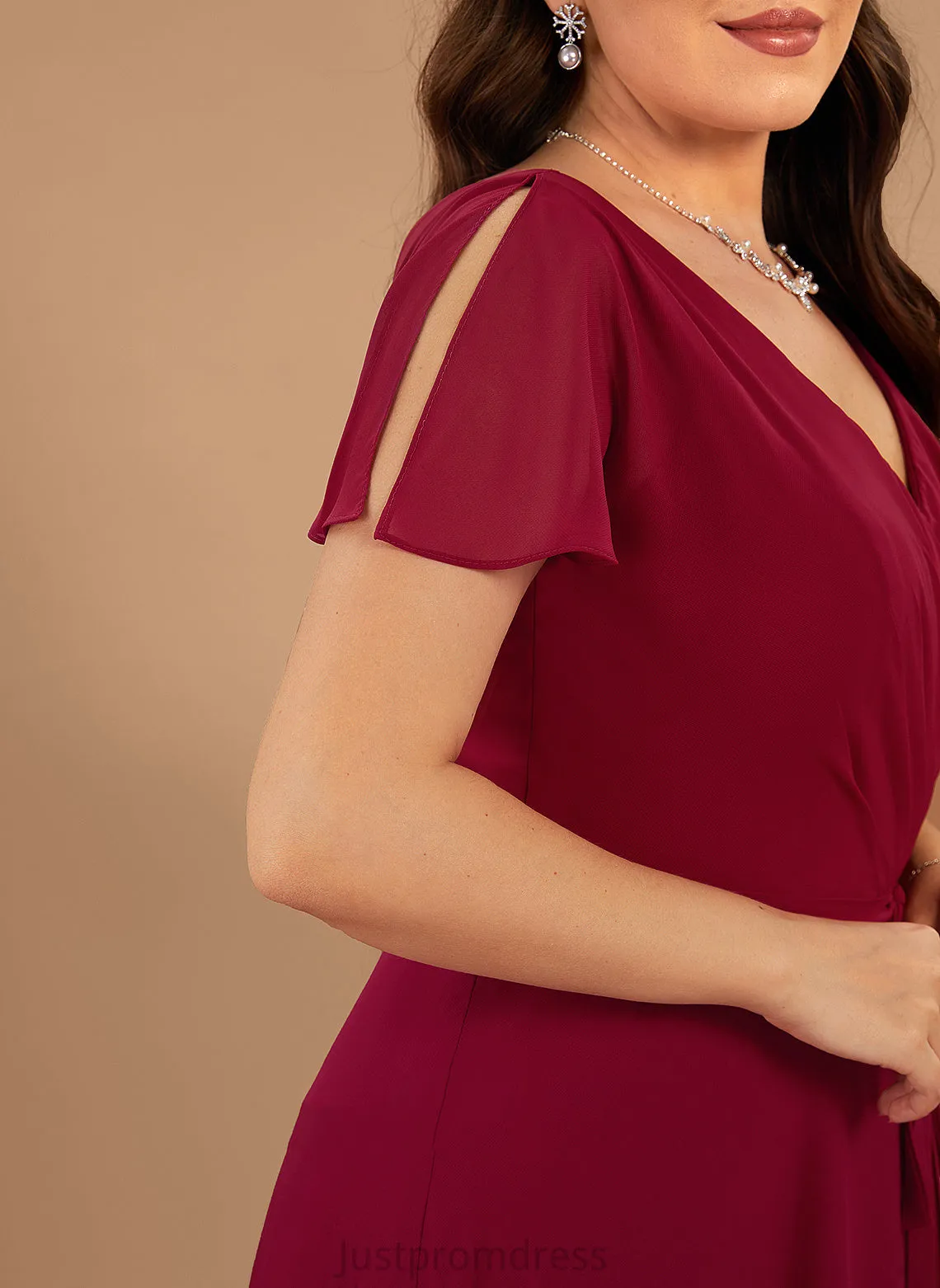 Chiffon V-Neck Dresses A-line Aliyah Formal Dresses