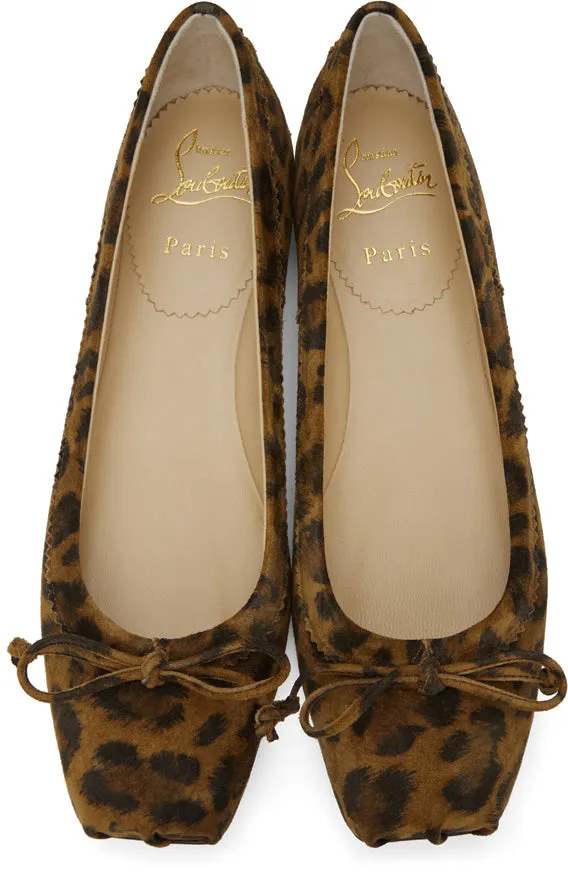 Christian Louboutin Brown Leopard Mamadrague Ballerina Flats