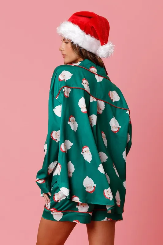 Christmas Santa Satin PJ Set
