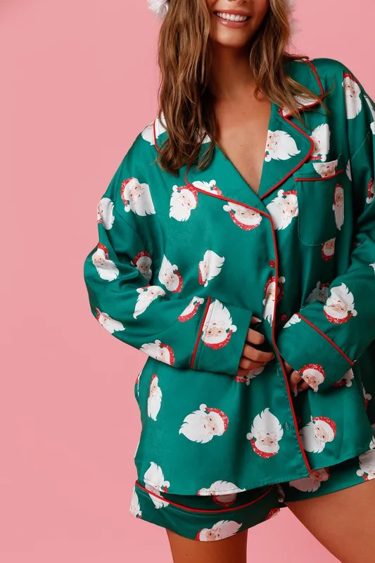 Christmas Santa Satin PJ Set