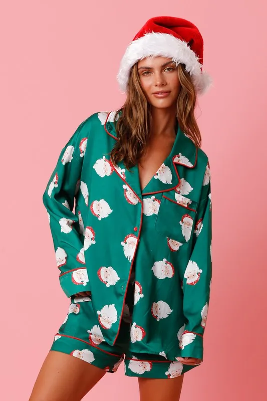 Christmas Santa Satin PJ Set