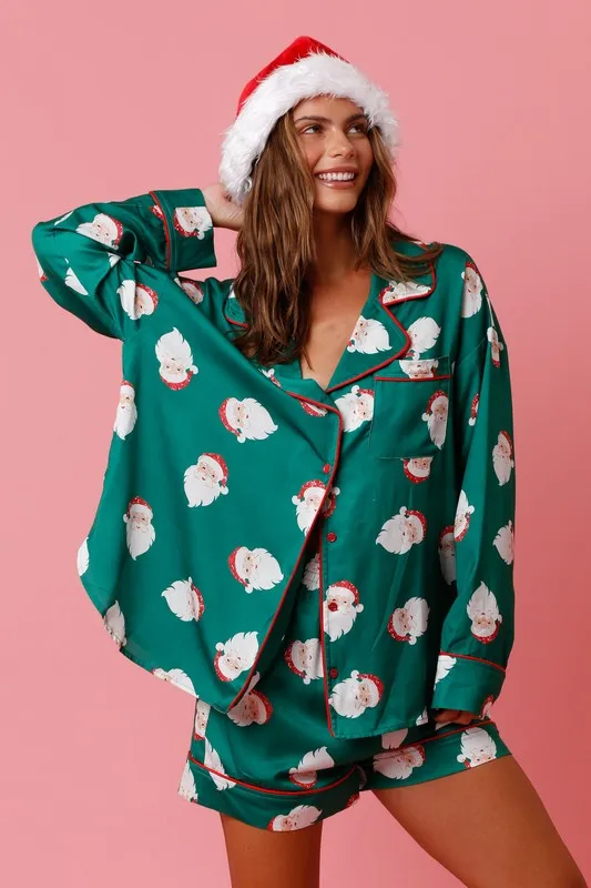 Christmas Santa Satin PJ Set