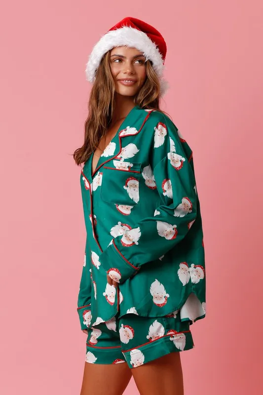 Christmas Santa Satin PJ Set