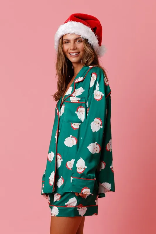 Christmas Santa Satin PJ Set